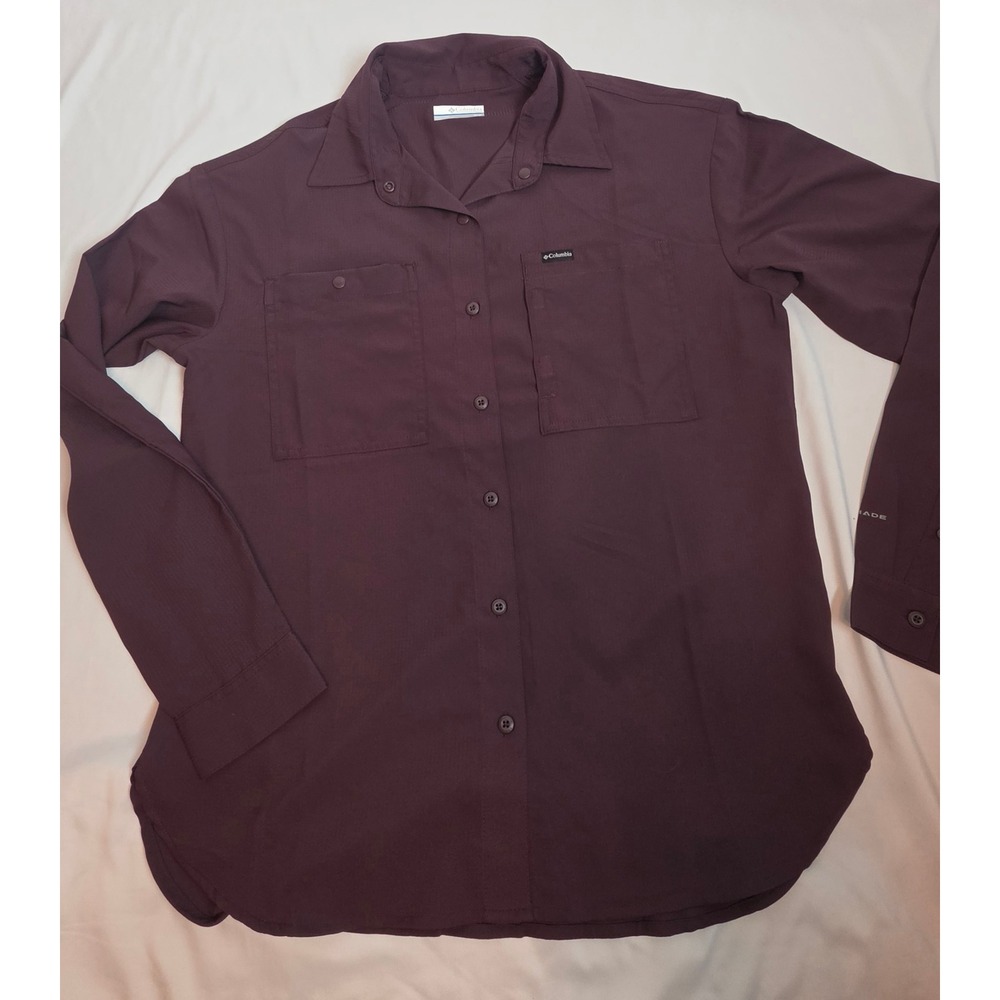 Columbia Womens Omni-Shade Hiking Shirt Long Sleeve Button Up Medium